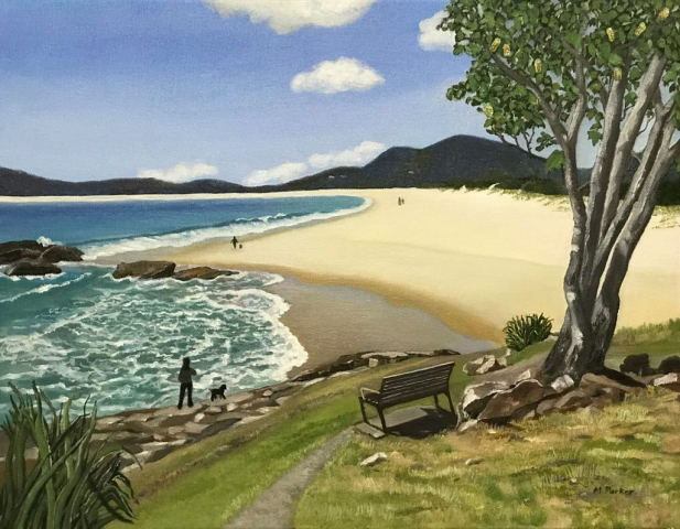 Horseshoe Bay, New South Wales. Oil on canvas by Merryl Parker.